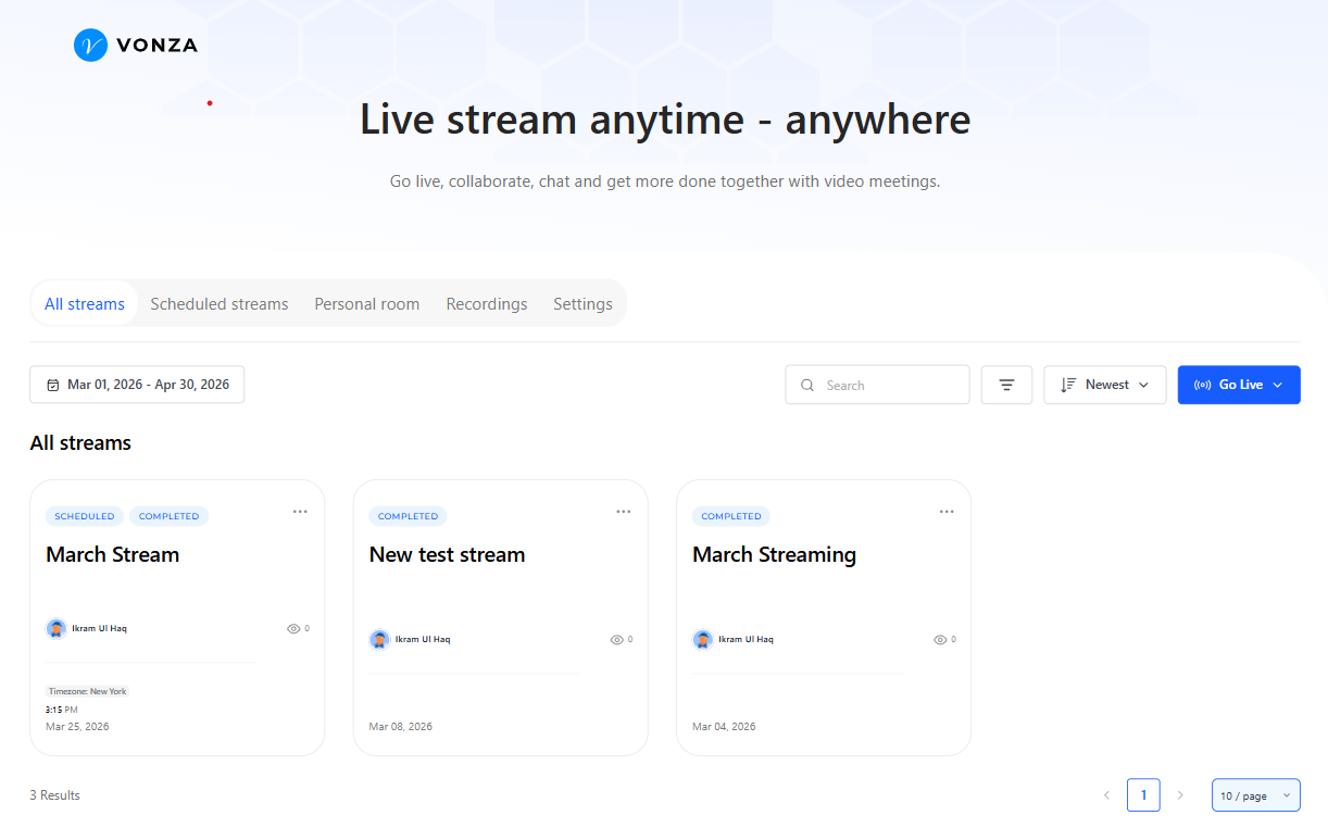Admin dashboard