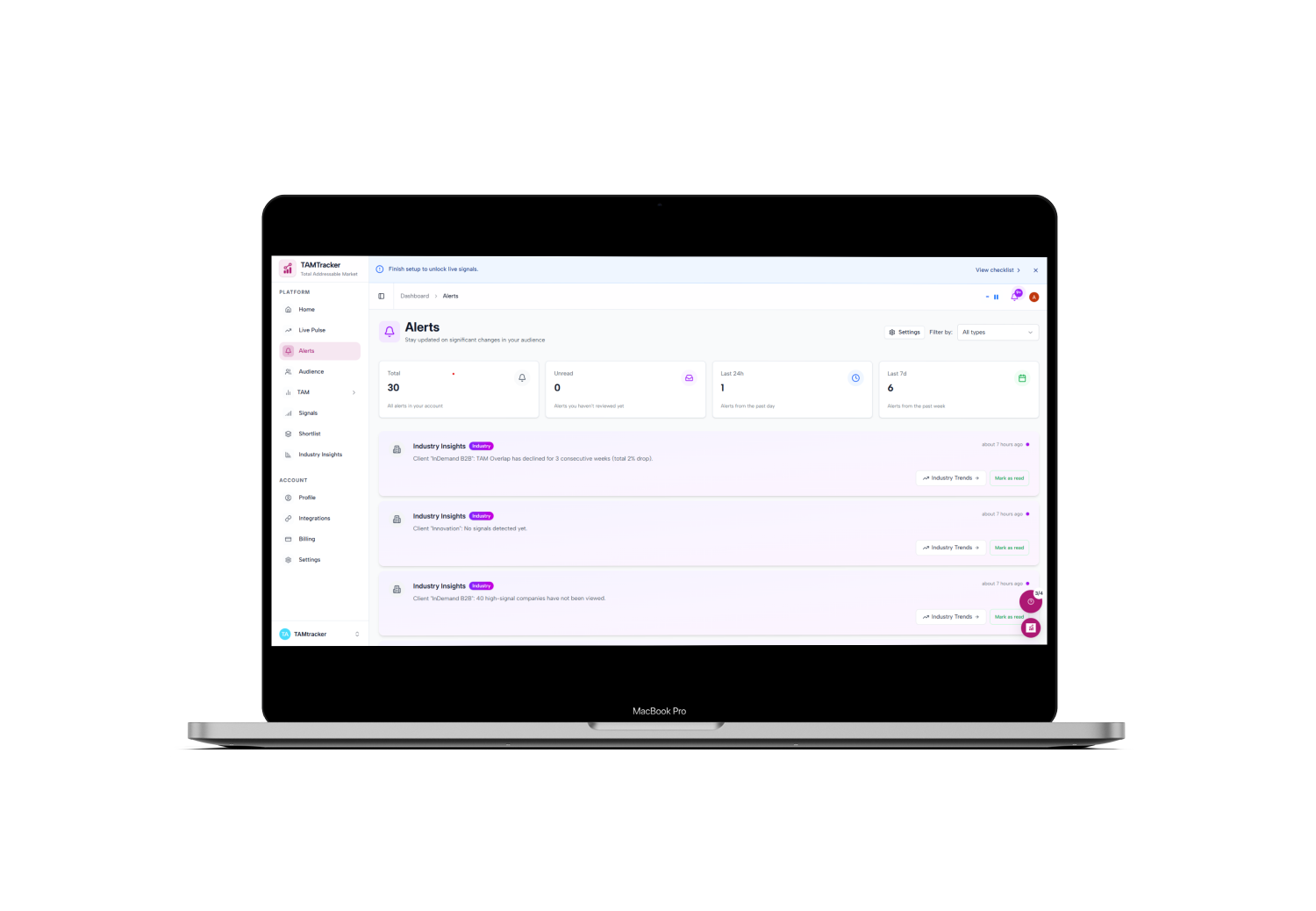 TAM Tracker — B2B Signal Intelligence Platform